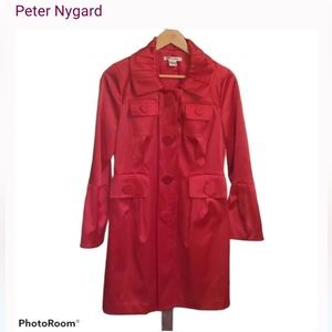 Peter Nygard Vibrant Red Trench Coat